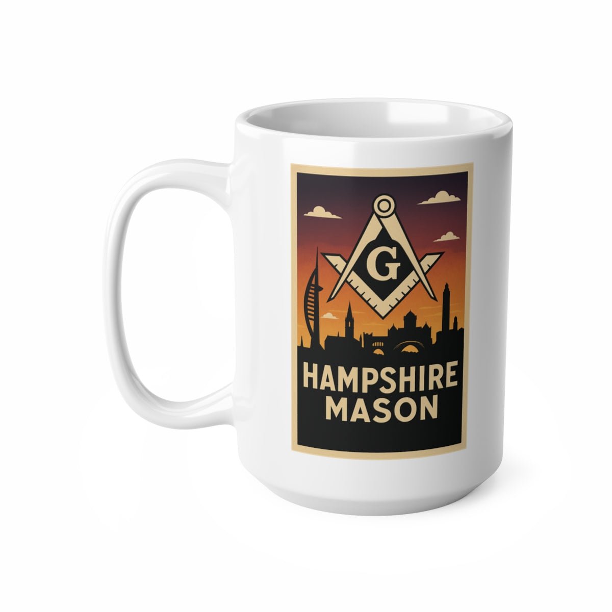 Hampshire Mason Custom Masonic Coffee Mug - Freemason Gift - Masonic Mugs