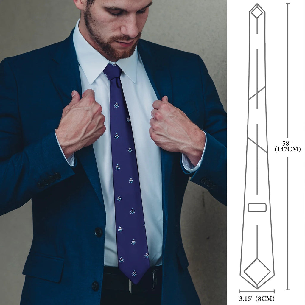 HAWSON Freemason Necktie – Masonic Symbol Tie for Men, Ideal Gift for Freemason Members - Masonic Mugs