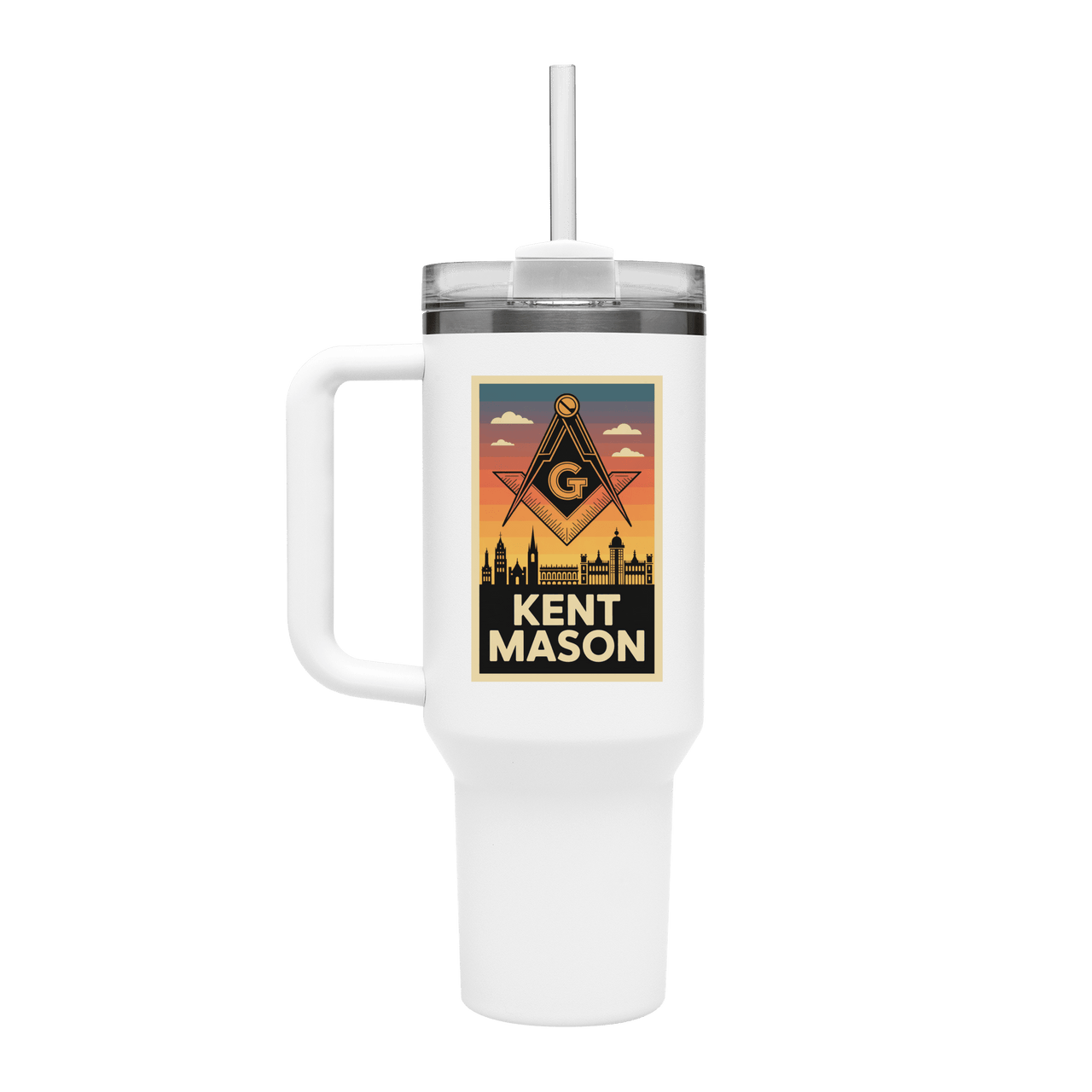 Kent Mason 40oz Stainless Steel Masonic Travel Tumbler - Masonic Mugs