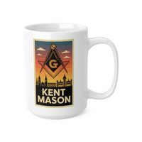 Kent Mason Custom Masonic Coffee Mug - Freemason Gift - Masonic Mugs