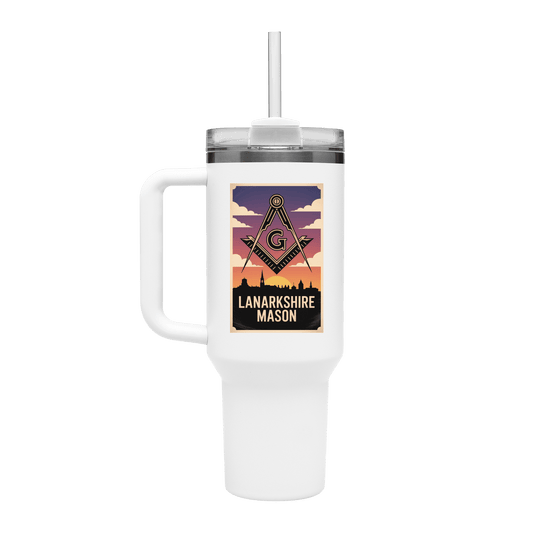 Lanarkshire Mason 40oz Stainless Steel Masonic Travel Tumbler - Masonic Mugs