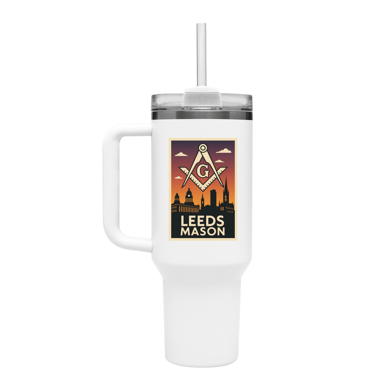 Leeds Mason 40oz Stainless Steel Masonic Travel Tumbler - Masonic Mugs