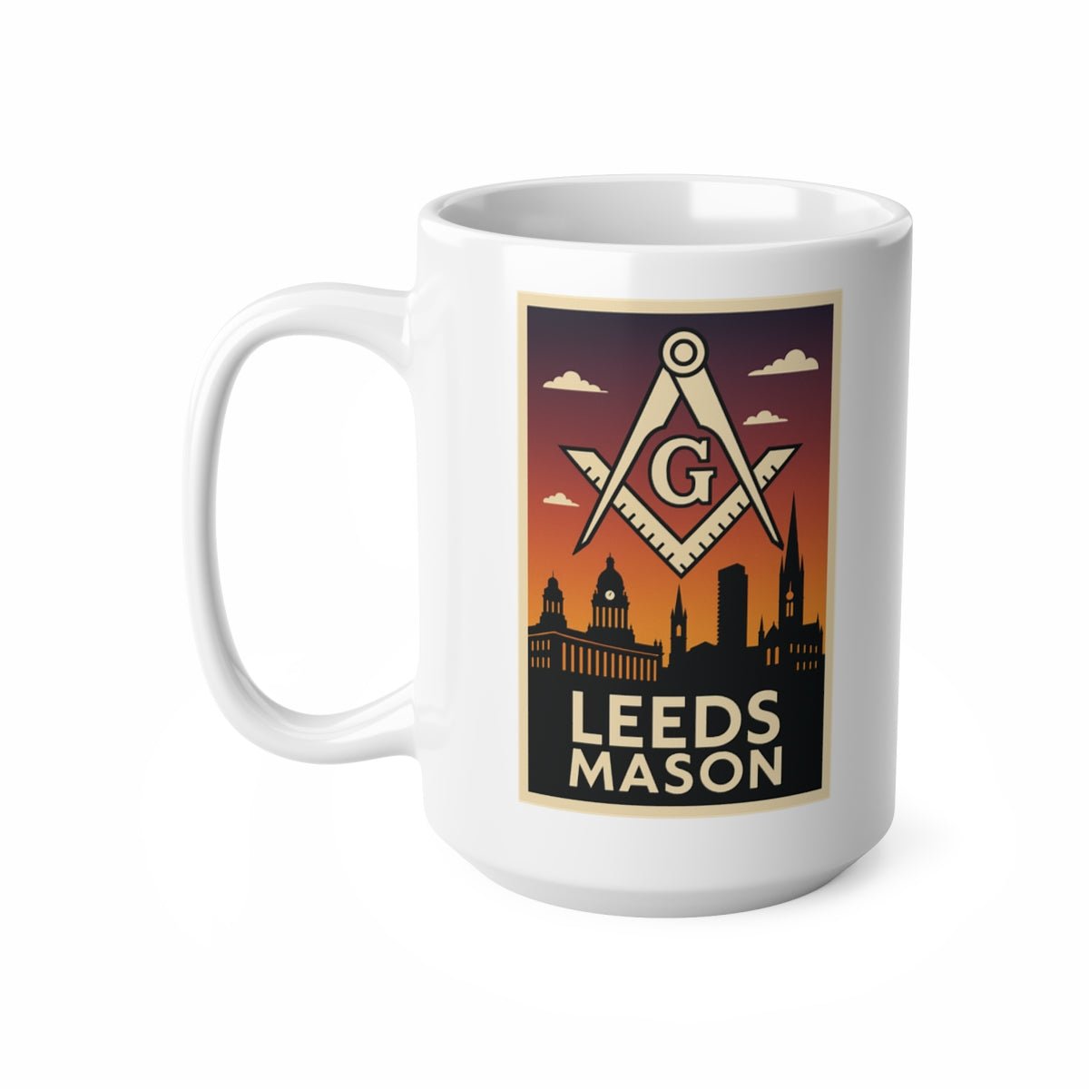 Leeds Mason Custom Masonic Coffee Mug - Freemason Gift - Masonic Mugs