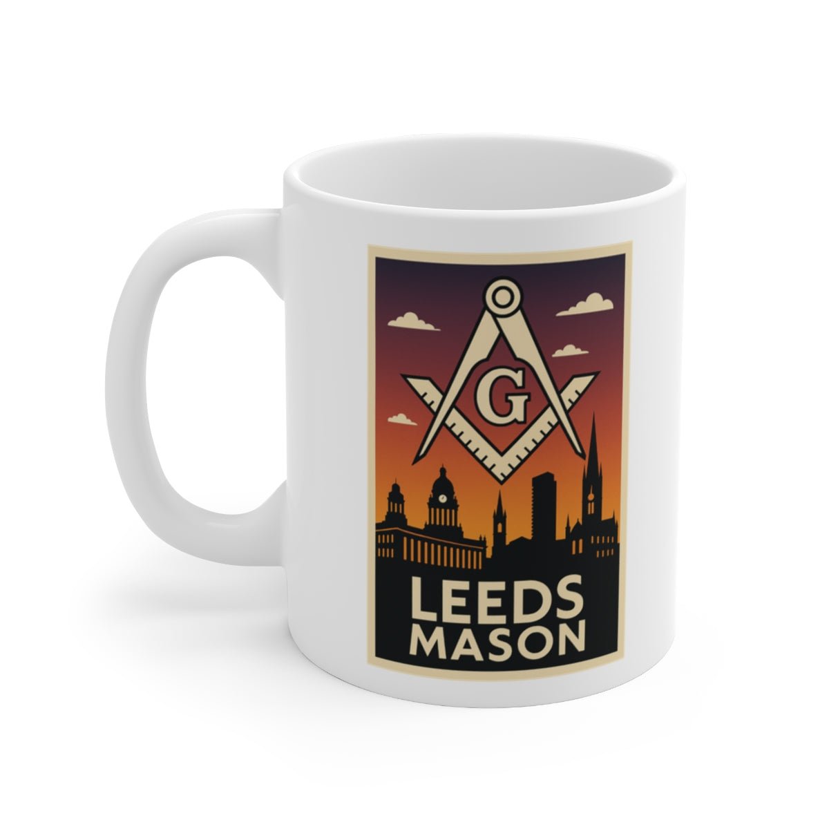 Leeds Mason Custom Masonic Coffee Mug - Freemason Gift - Masonic Mugs