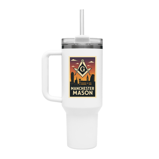 Manchester Mason 40oz Stainless Steel Masonic Travel Tumbler - Masonic Mugs