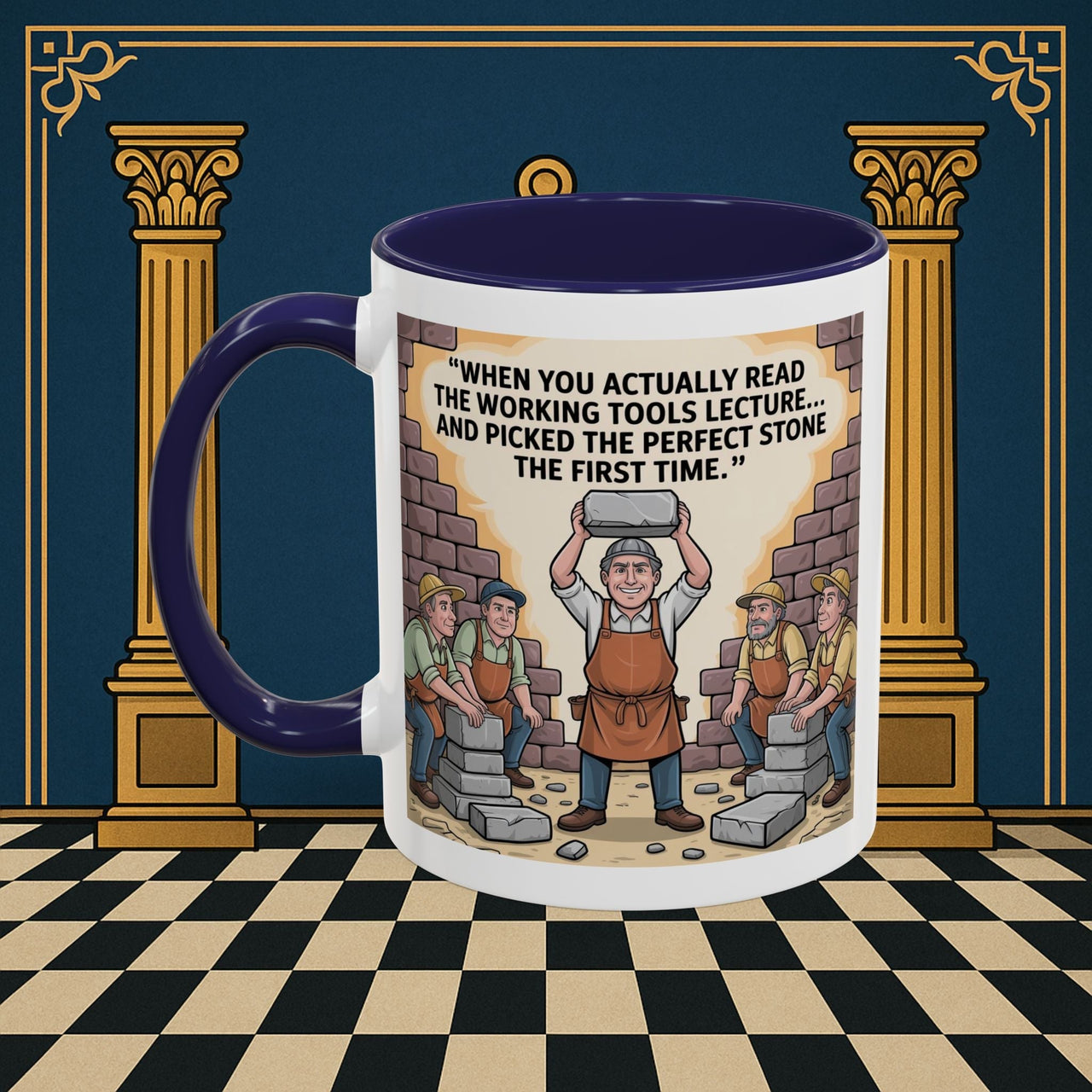 Masonic Mugs - First Try Triumph - Mark Masonry - Masonic Mugs