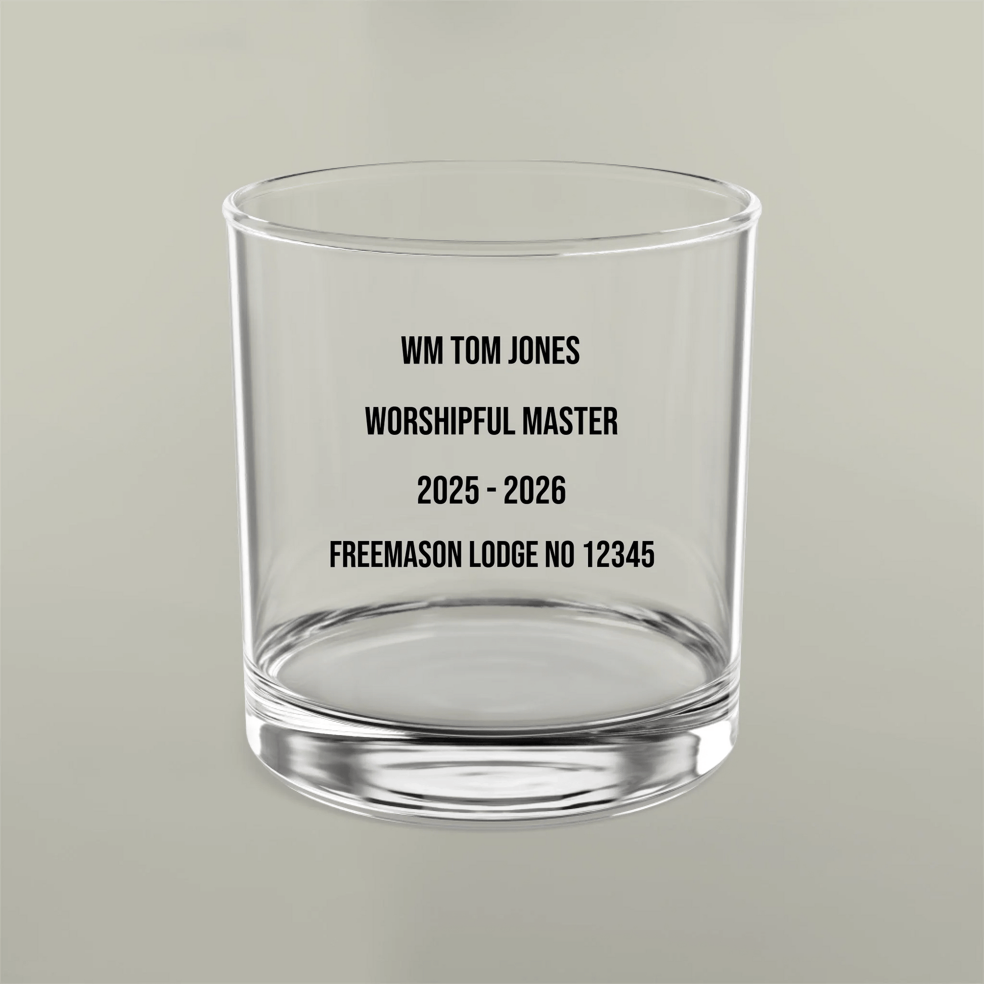 Masonic Mugs Personalised 10oz Rocks Glass – Square and Compasses Edition - Masonic Mugs