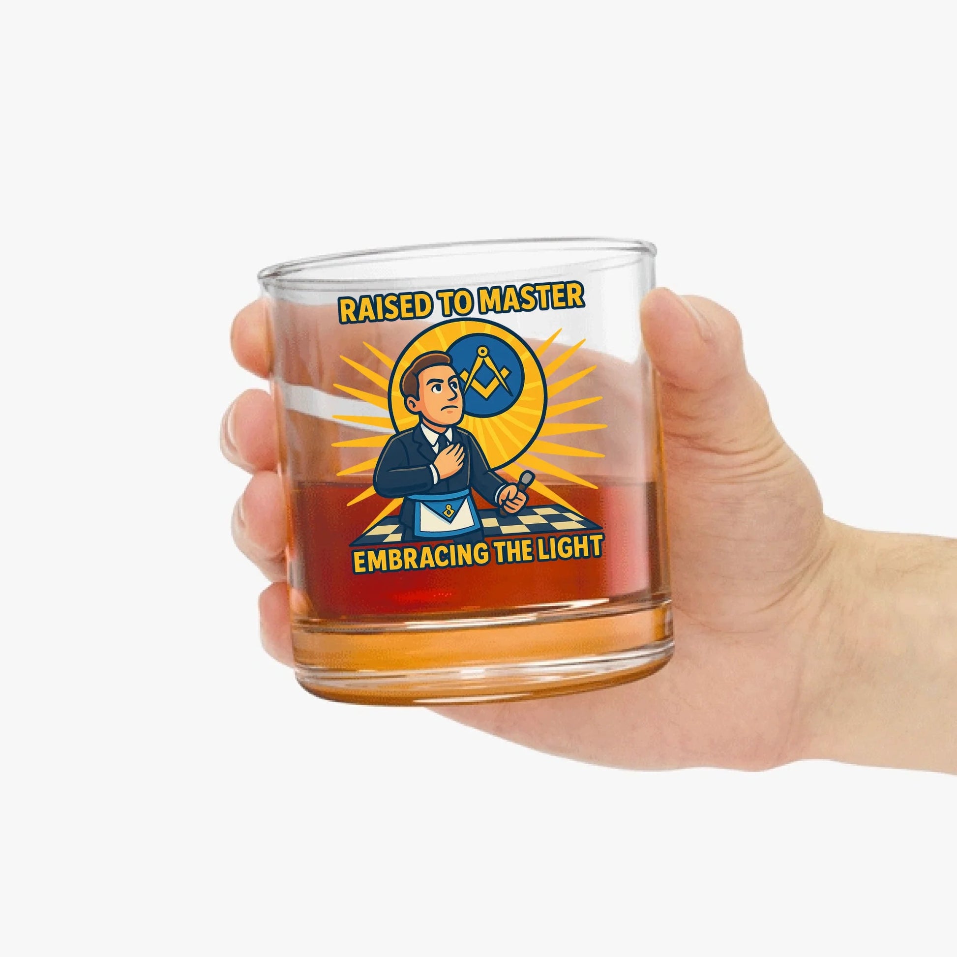 Masonic Mugs Personalised 10oz Rocks Glass – Square and Compasses Edition - Masonic Mugs