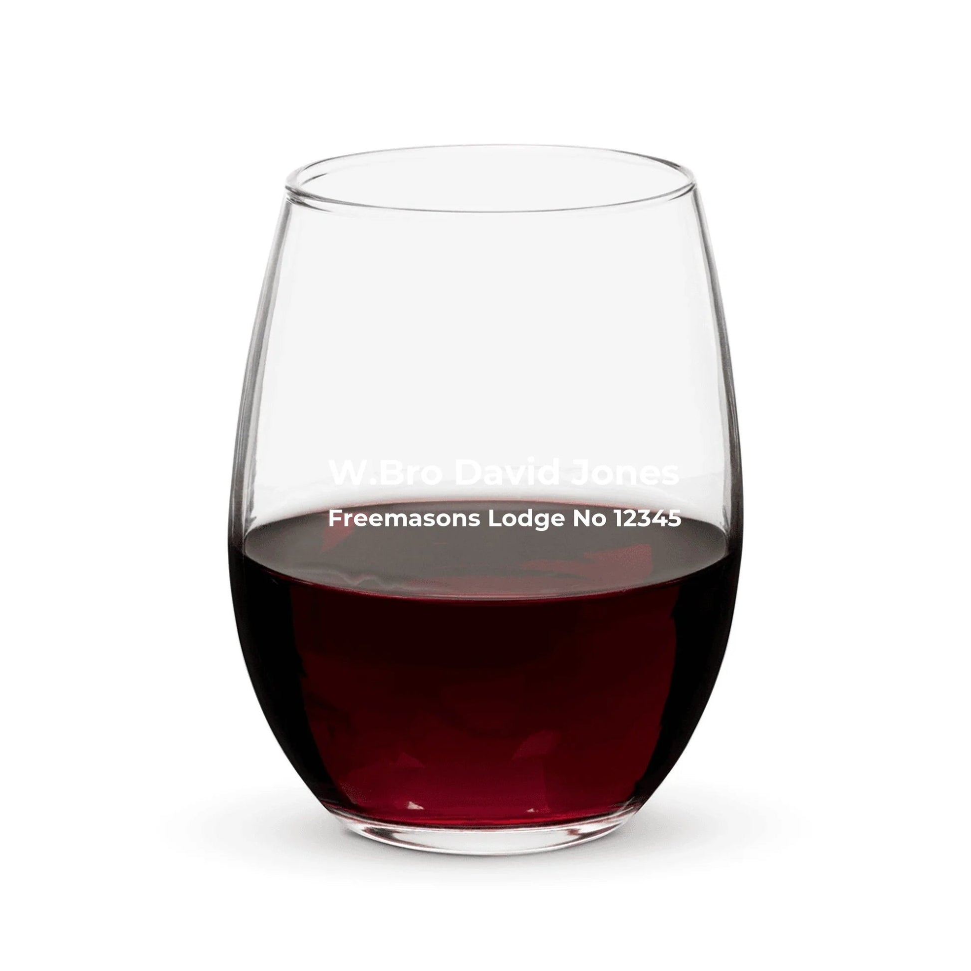 Masonic Mugs Personalised 15oz Stemless Celebration Glass - Masonic Mugs