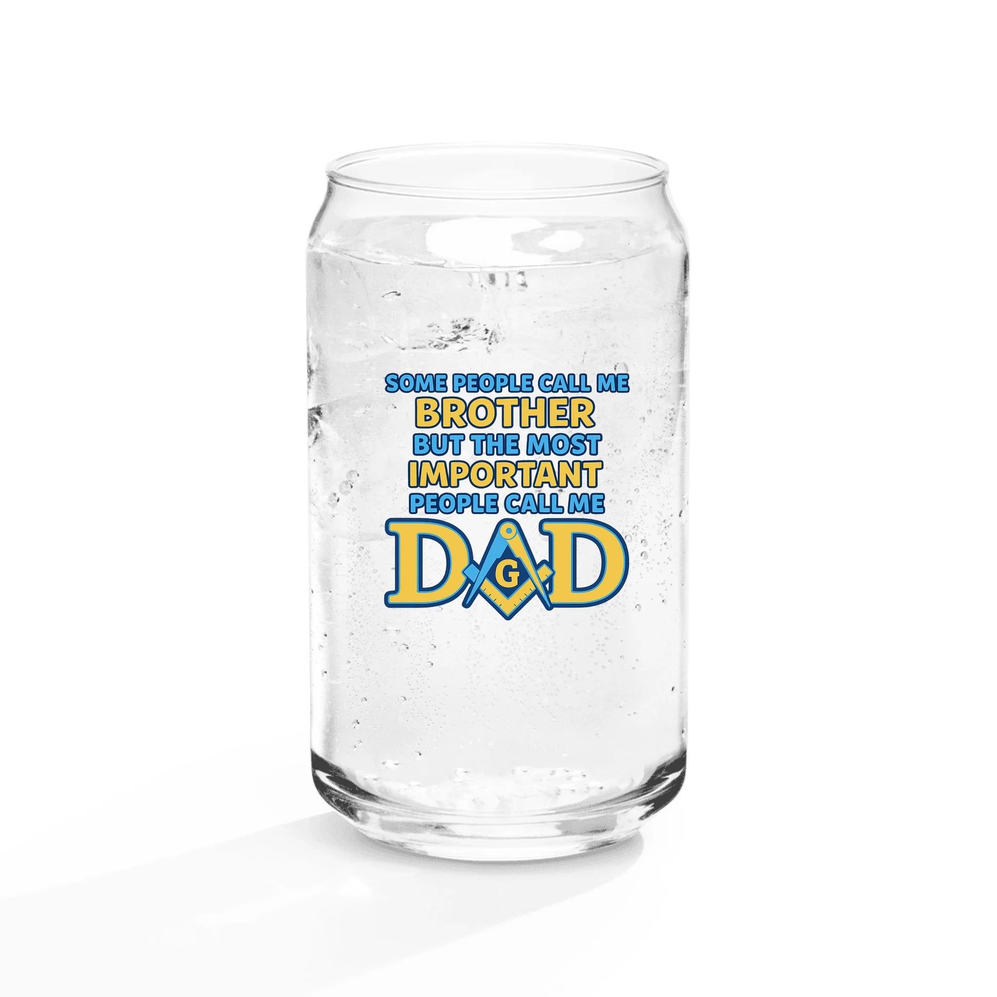 Masonic Mugs Personalised 16oz Can-Style Glass - Lodge Badge - Masonic Mugs