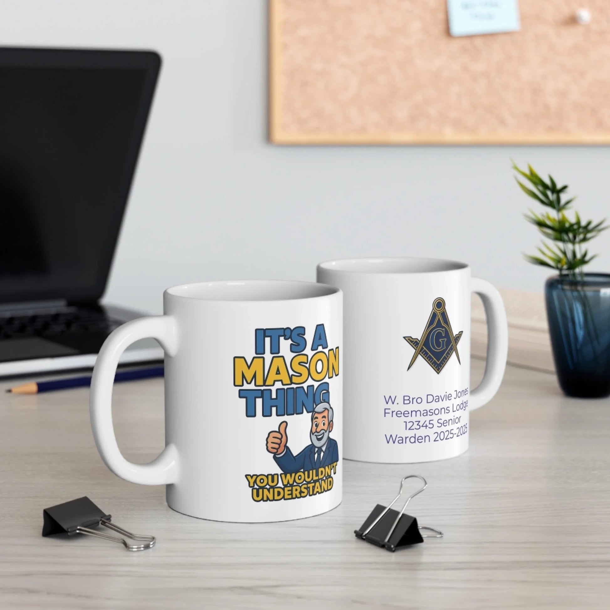 Masonic Mugs Personalised Ceramic Mug – 11oz or 15oz White Dishwasher & Microwave Safe - Masonic Mugs