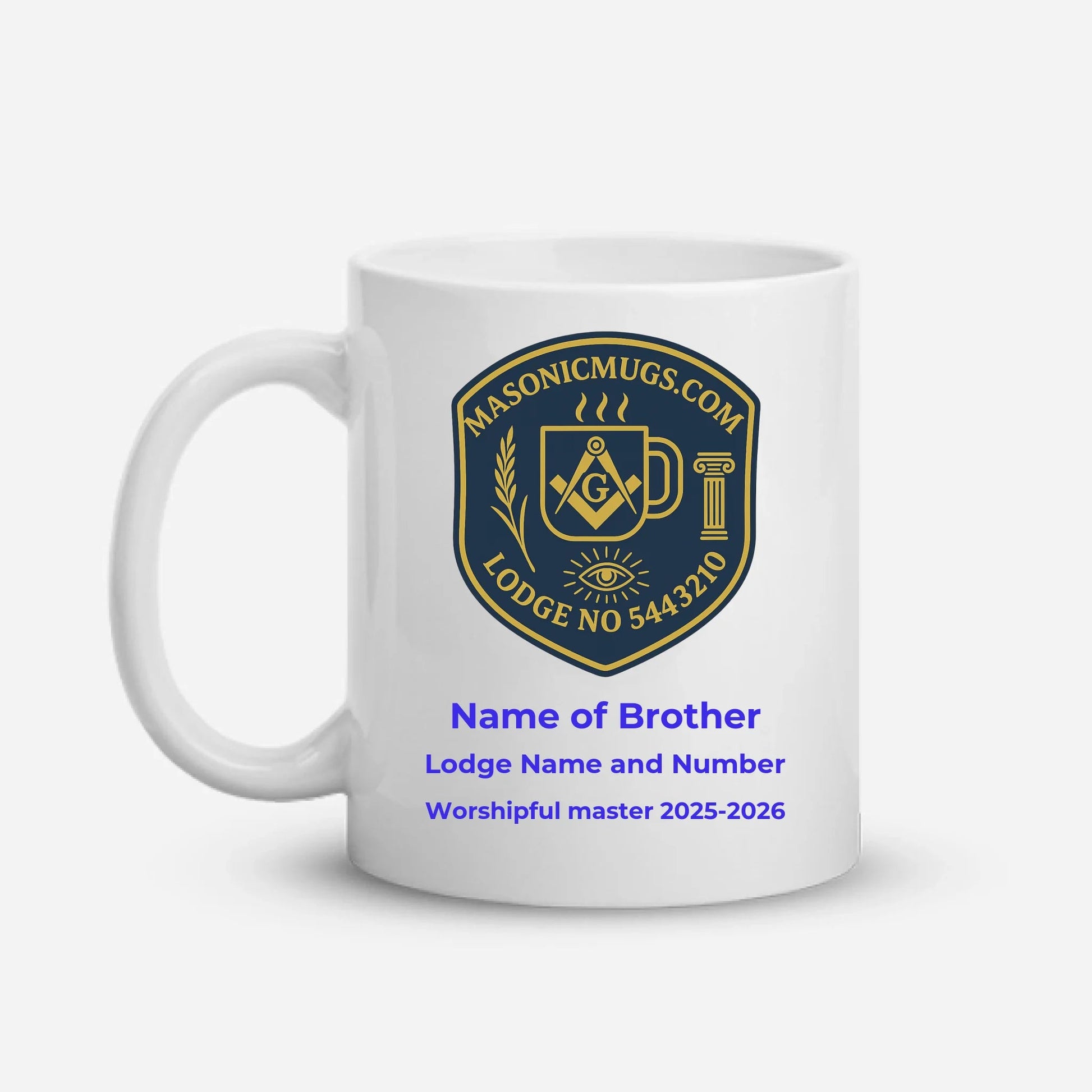 Masonic Mugs Personalised Ceramic Mug – 11oz or 15oz White Dishwasher & Microwave Safe - Masonic Mugs
