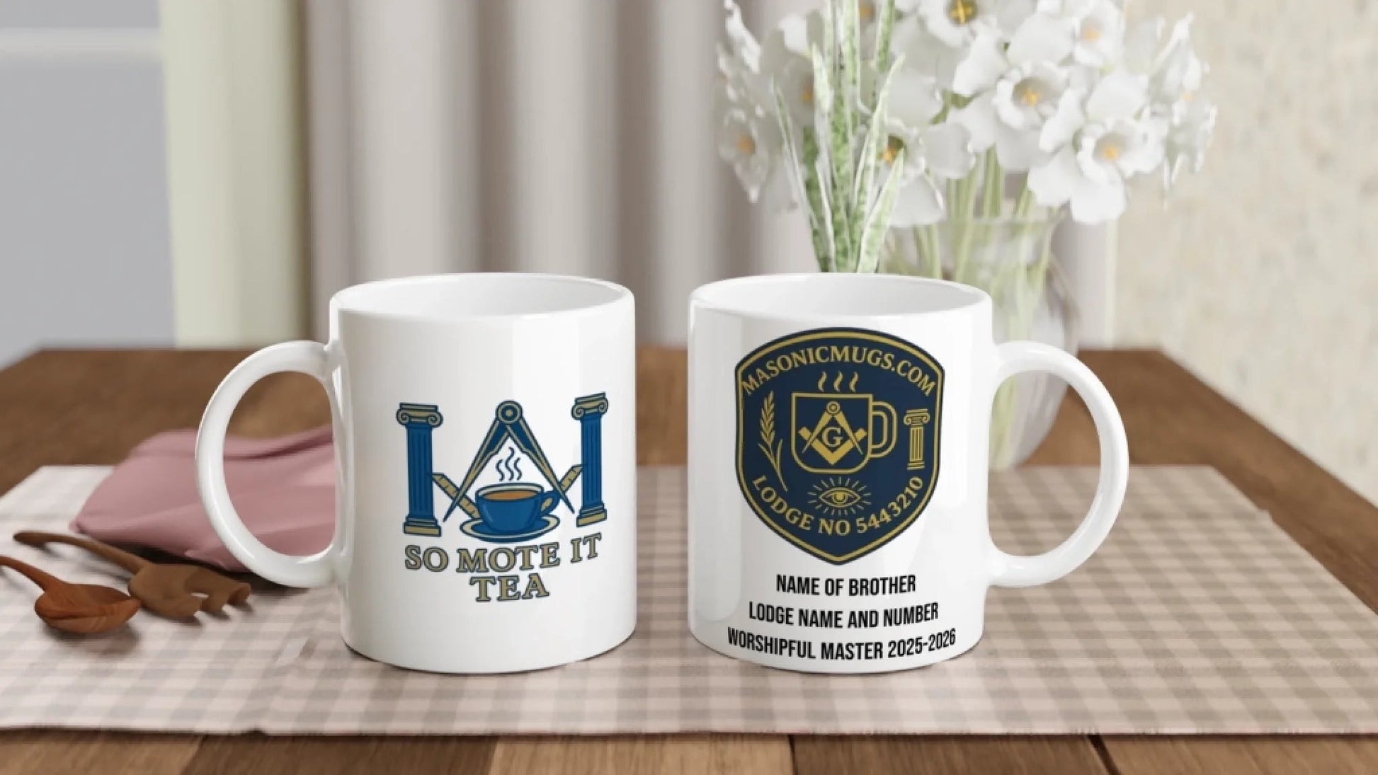 Masonic Mugs Personalised Ceramic Mug – 11oz or 15oz White Dishwasher & Microwave Safe - Masonic Mugs