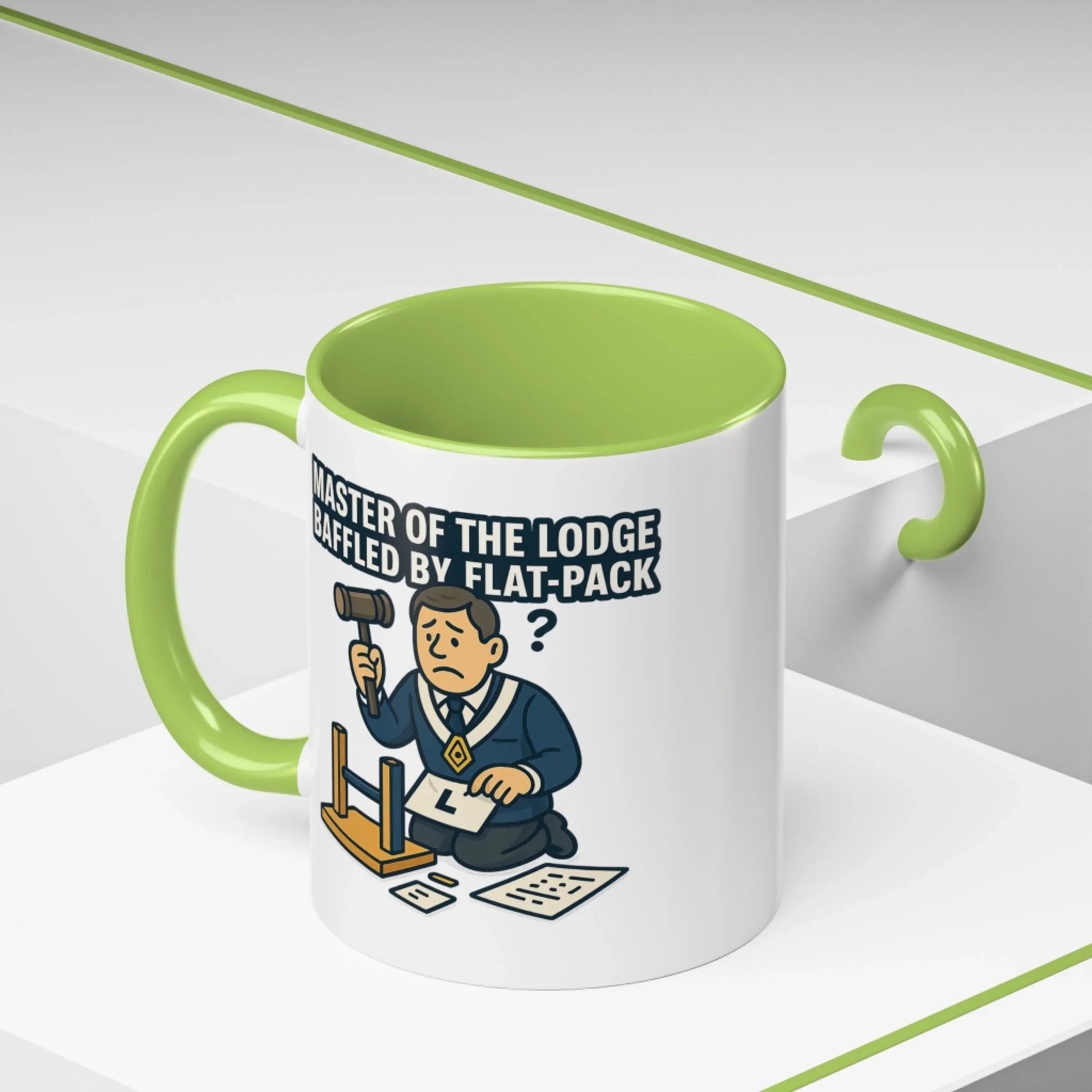 Masonic Mugs Personalised Harmony Lodge Mug 11oz - with coloured handle and inside - Masonic Mugs