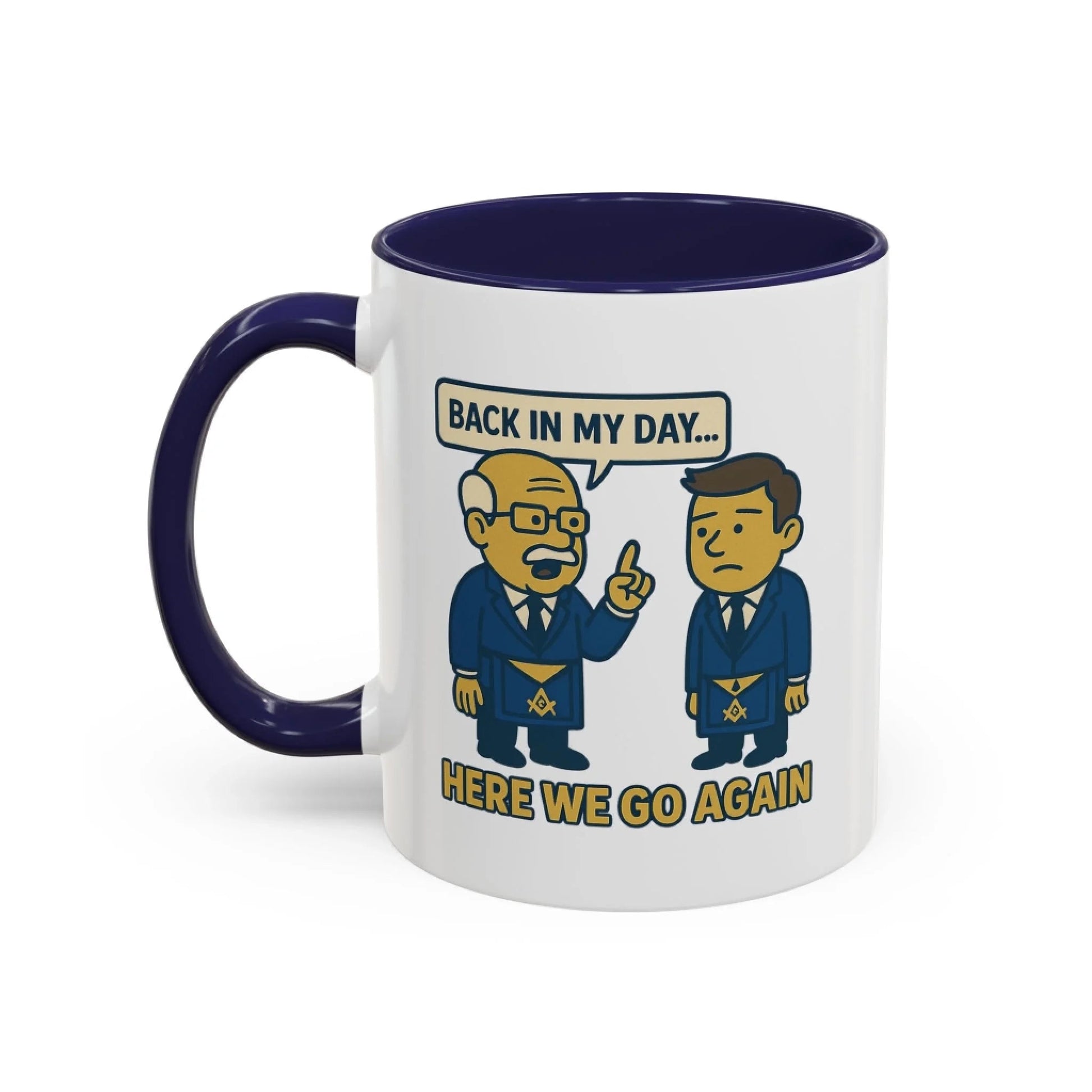 Masonic Mugs Personalised Harmony Lodge Mug 11oz - with coloured handle and inside - Masonic Mugs