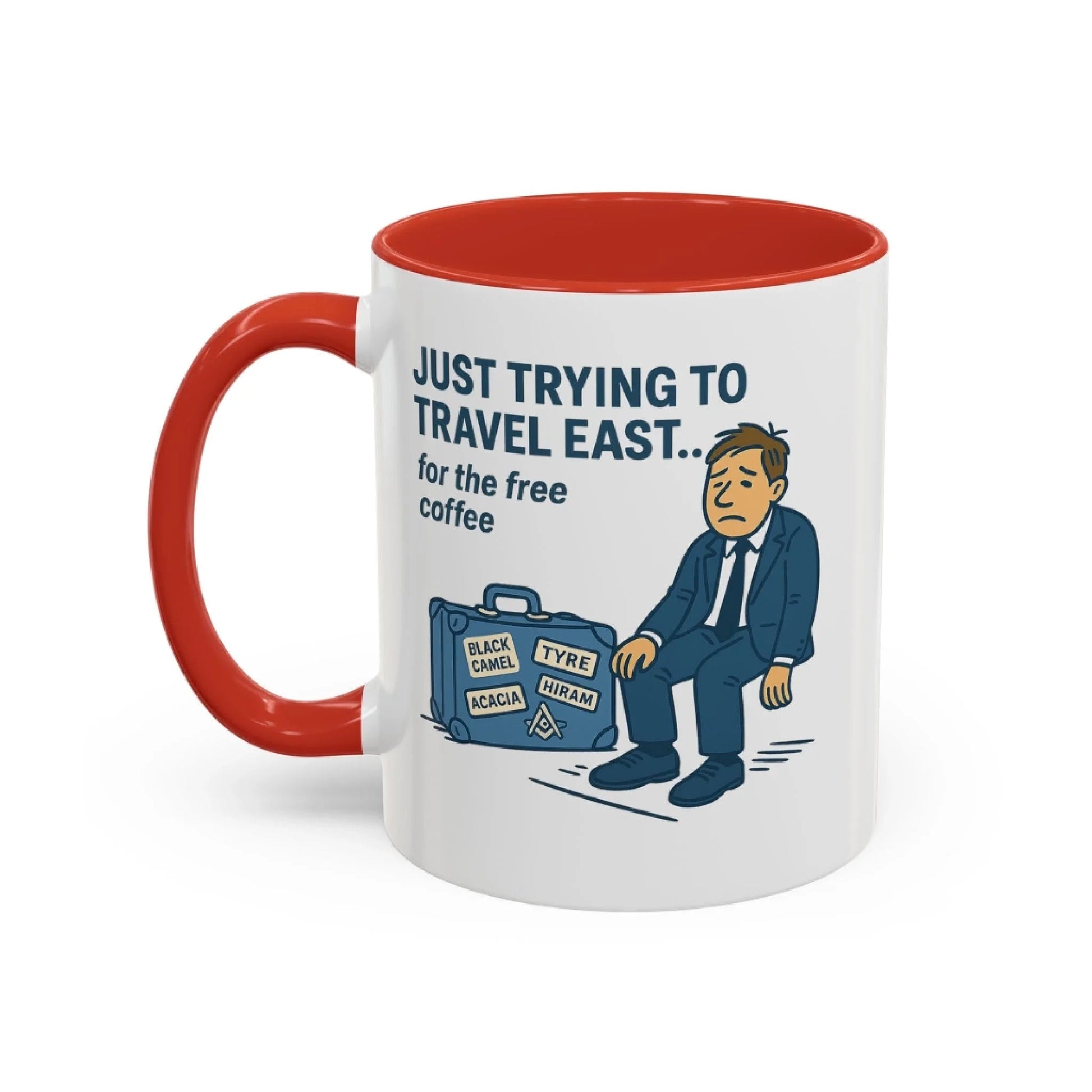 Masonic Mugs Personalised Harmony Lodge Mug 11oz - with coloured handle and inside - Masonic Mugs