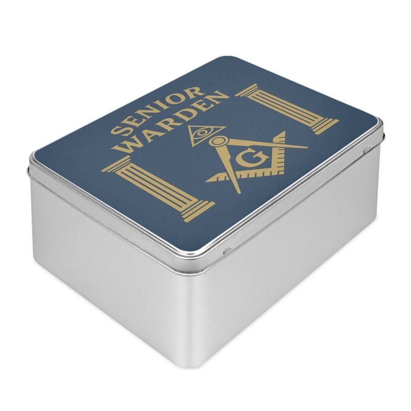 Masonic Mugs Secret Biscuit Stash – Masonic Tin - Senior Warden - Masonic Mugs