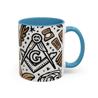 Masonic Premium Ready to Go Accent Coffee Mug | Unique Gift for Freemasons | Perfect for Coffee Lovers, Home Decor, Stylish Drinkware - Masonic Mugs