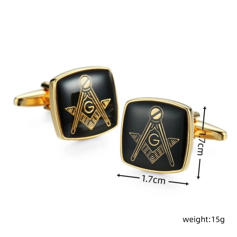 Men’s Freemasonry Cufflinks – Classic Round Masonic Copper Cuff Buttons - Masonic Mugs