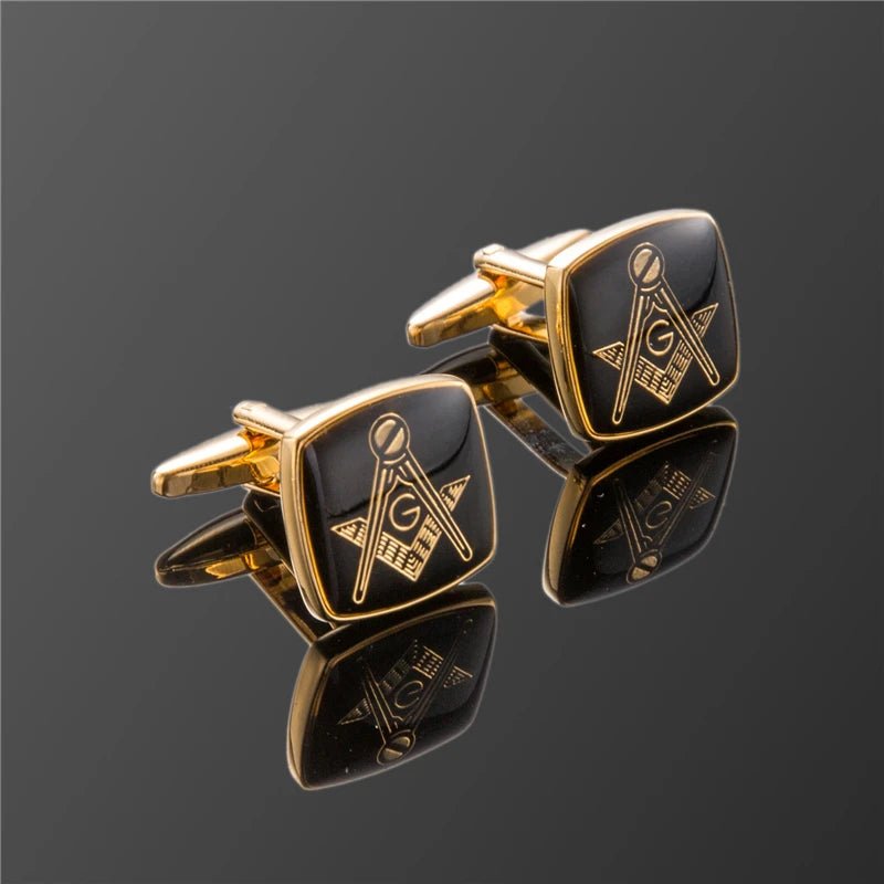 Men’s Freemasonry Cufflinks – Classic Round Masonic Copper Cuff Buttons - Masonic Mugs