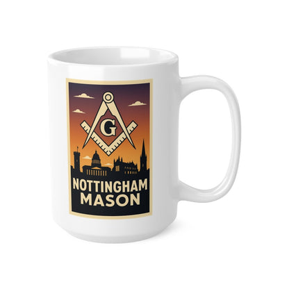 Nottingham Mason Custom Masonic Coffee Mug - Freemason Gift - Masonic Mugs