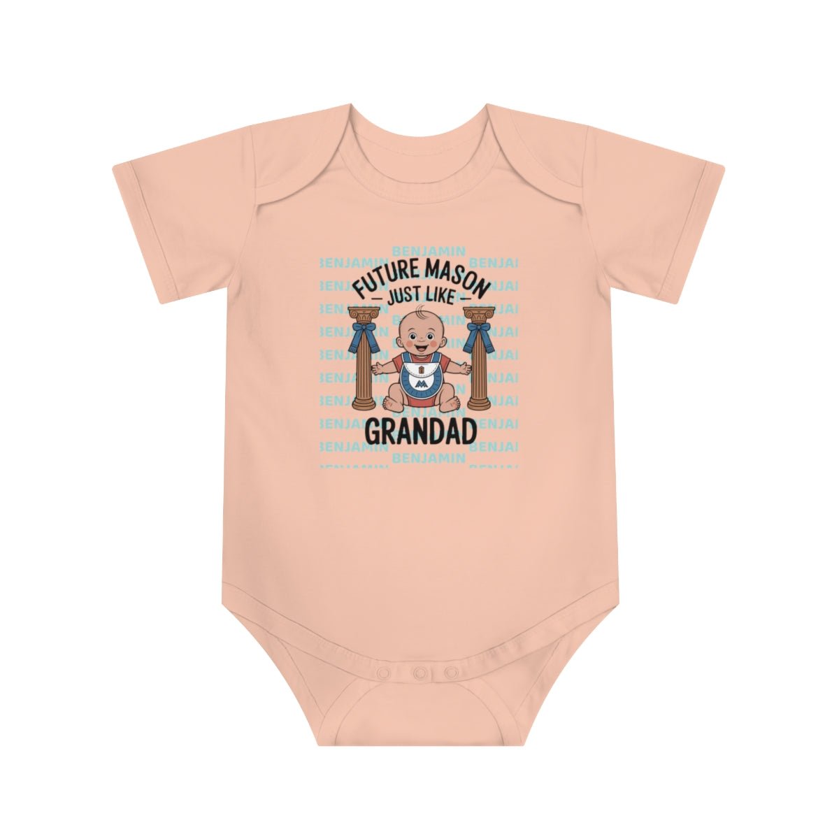 Personalized Baby Bodysuit with Masonic Design - Masonic Mugs
