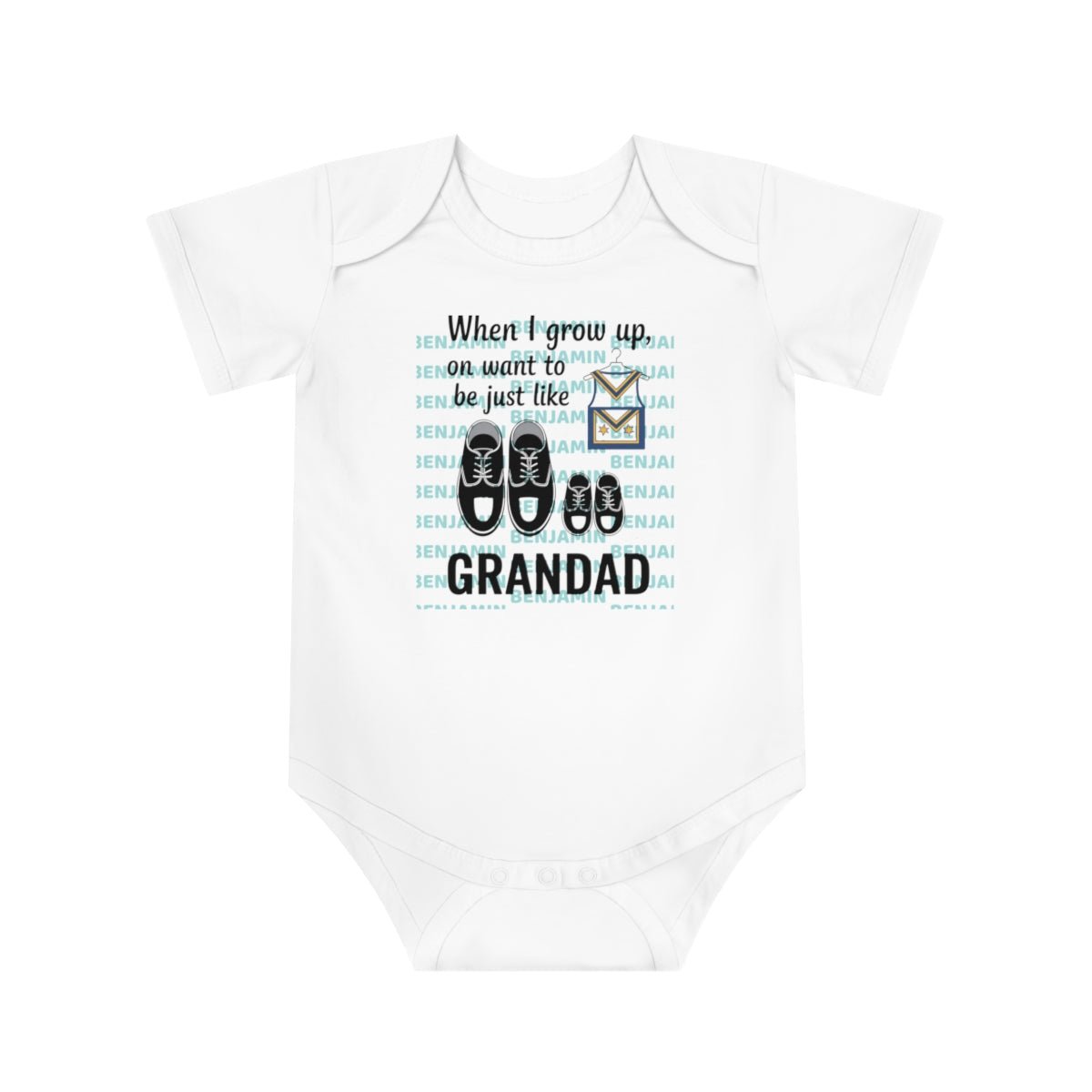 Personalized Baby Bodysuit with Masonic Design - Masonic Mugs