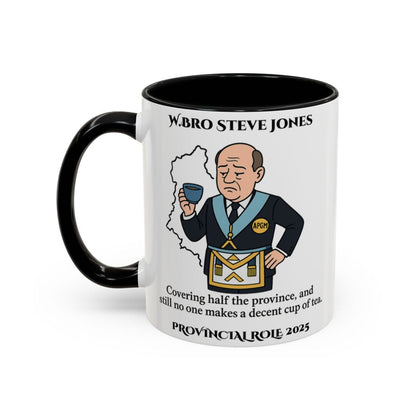 Premium Personalised Freemason Colour Rim Mug - Assistant Provincial Grand Master Design - Nobody makes a decent cup of tea - Masonic Mugs