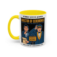 Premium Personalised Freemason Colour Rim Mug - Director of Ceremonies Design - No word step or sign out of place - Masonic Mugs