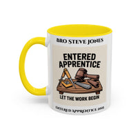 Premium Personalised Freemason Colour Rim Mug - Entered Apprentice - Masonic Mugs