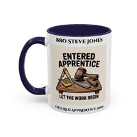 Premium Personalised Freemason Colour Rim Mug - Entered Apprentice - Masonic Mugs