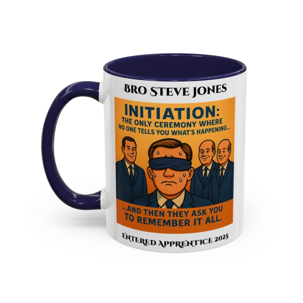Premium Personalised Freemason Colour Rim Mug - Entered Apprentice - Masonic Mugs