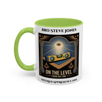 Premium Personalised Freemason Colour Rim Mug - Entered Apprentice - Masonic Mugs