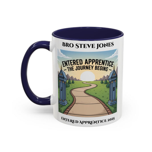Premium Personalised Freemason Colour Rim Mug - Entered Apprentice - Masonic Mugs