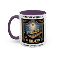 Premium Personalised Freemason Colour Rim Mug - Entered Apprentice - Masonic Mugs