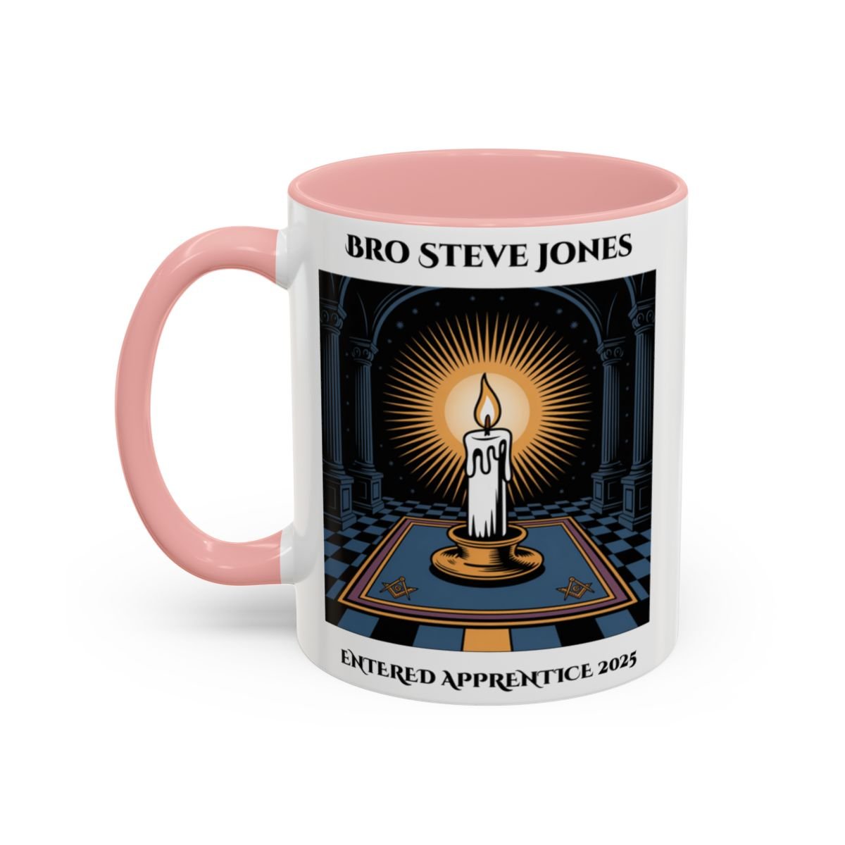 Premium Personalised Freemason Colour Rim Mug - Entered Apprentice - Masonic Mugs