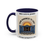 Premium Personalised Freemason Colour Rim Mug - Entered Apprentice - From Darkness to Light - Masonic Mugs