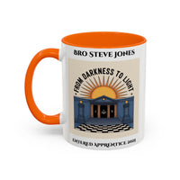 Premium Personalised Freemason Colour Rim Mug - Entered Apprentice - From Darkness to Light - Masonic Mugs