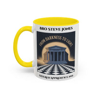 Premium Personalised Freemason Colour Rim Mug - Entered Apprentice - From Darkness to Light - Masonic Mugs