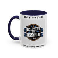 Premium Personalised Freemason Colour Rim Mug - Entered Apprentice - Initiated and Proud 2025 - Masonic Mugs