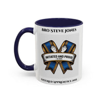 Premium Personalised Freemason Colour Rim Mug - Entered Apprentice - Initiated and Proud - Masonic Mugs