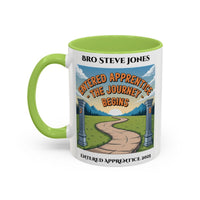 Premium Personalised Freemason Colour Rim Mug - Entered Apprentice - The Journey Begins - Masonic Mugs