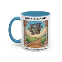 Premium Personalised Freemason Colour Rim Mug - Entered Apprentice - The Journey Begins - Masonic Mugs