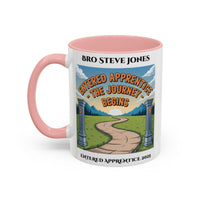 Premium Personalised Freemason Colour Rim Mug - Entered Apprentice - The Journey Begins - Masonic Mugs