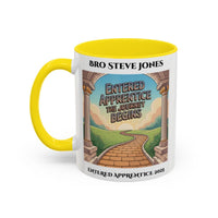 Premium Personalised Freemason Colour Rim Mug - Entered Apprentice - The Journey Begins - Masonic Mugs