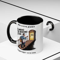 Premium Personalised Freemason Colour Rim Mug - Fellowcraft - Climbing the winding stair - Masonic Mugs