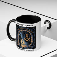 Premium Personalised Freemason Colour Rim Mug - Fellowcraft - The middle chamber - Masonic Mugs