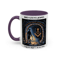 Premium Personalised Freemason Colour Rim Mug - Fellowcraft - The middle chamber - Masonic Mugs
