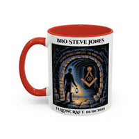 Premium Personalised Freemason Colour Rim Mug - Fellowcraft - The middle chamber - Masonic Mugs
