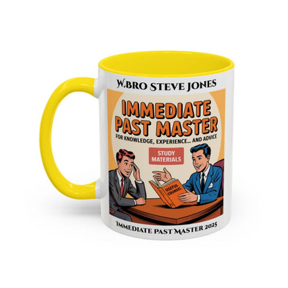 Premium Personalised Freemason Colour Rim Mug - Immediate Past Master Design - For Knowledge Exeperience and Advice - Masonic Mugs